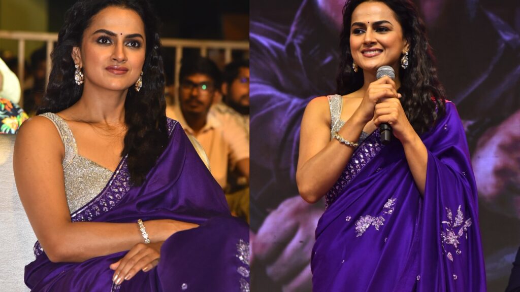 Shraddha Srinath Shines in Saree at Mechanic Rocky Pre Release event