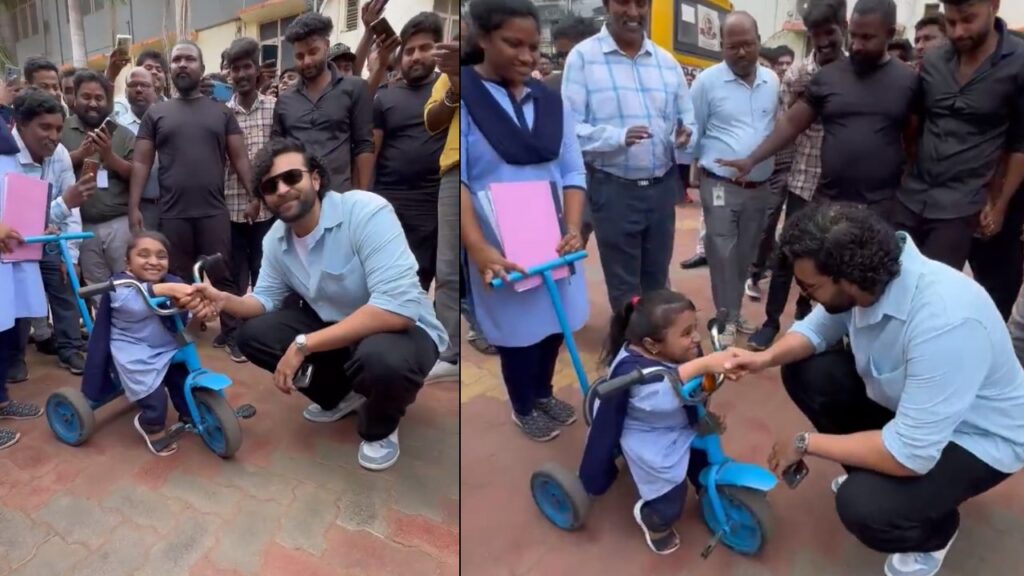 Varun Tej Mets a Physical Handicapped Lady Fan in Vijayawada Photos Videos goes Viral