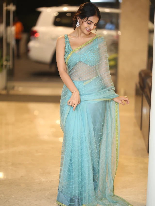 Ananya Nagalla Shows her Beauty in Saree at Srikakulam Sherlockholmes Promotions