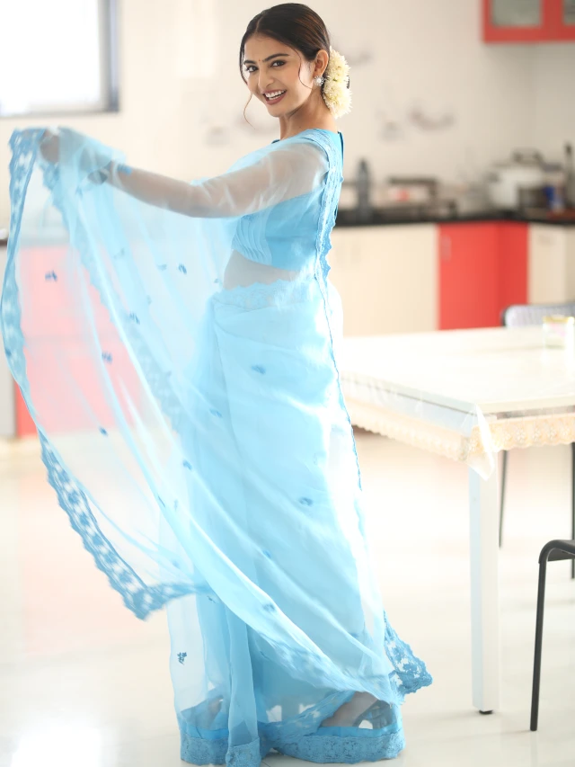 Ananya Nagalla Shows her Beauty in Saree at Srikakulam Sherlockholmes Promotions