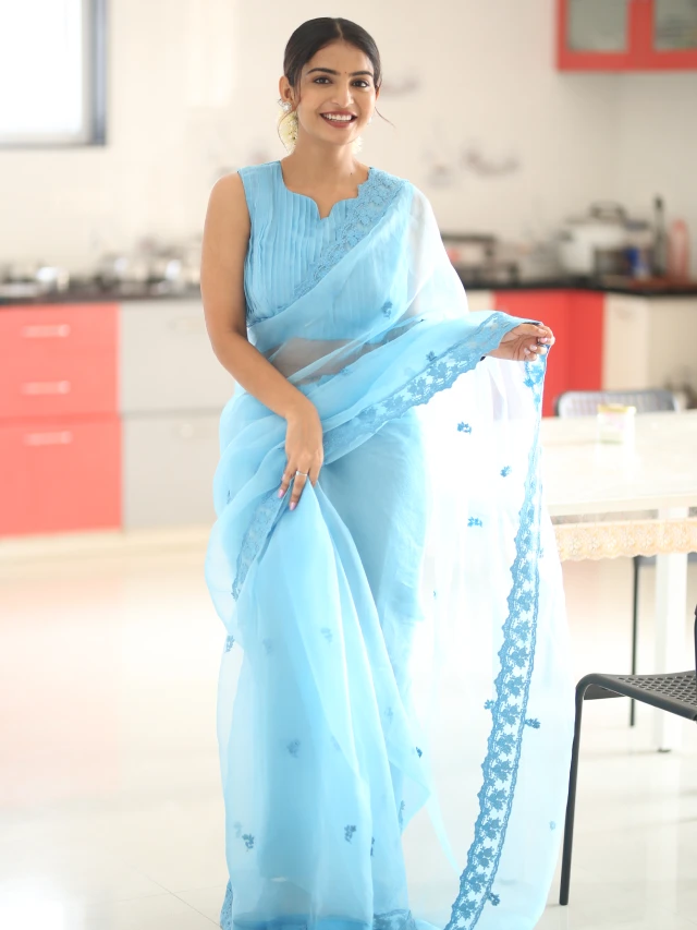 Ananya Nagalla Shows her Beauty in Saree at Srikakulam Sherlockholmes Promotions