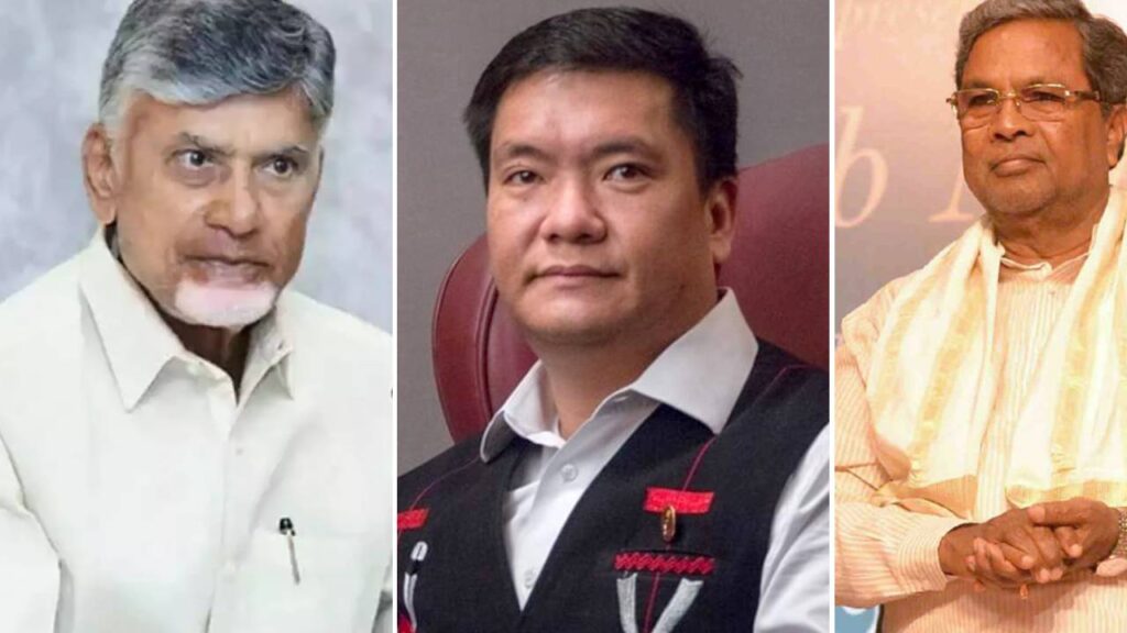 Chandrababu Naidu, Pema Khandu and Siddaramaiah