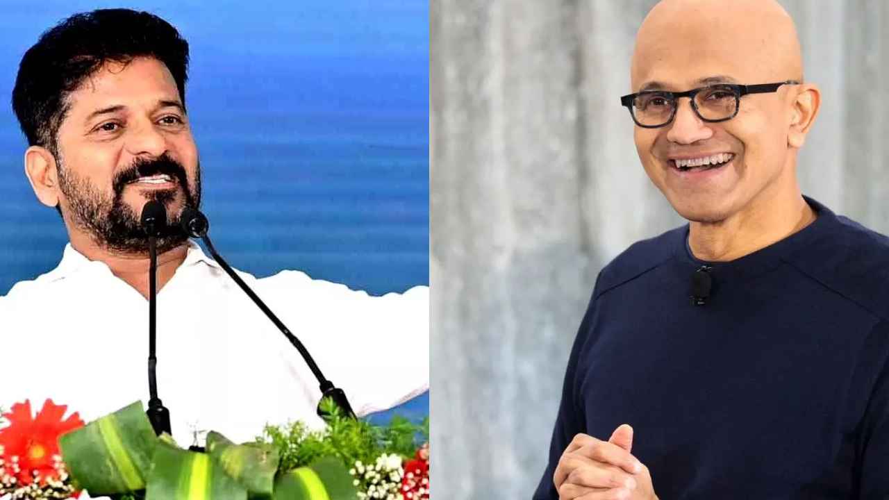 Cm Revanth Meets Satya Nadella
