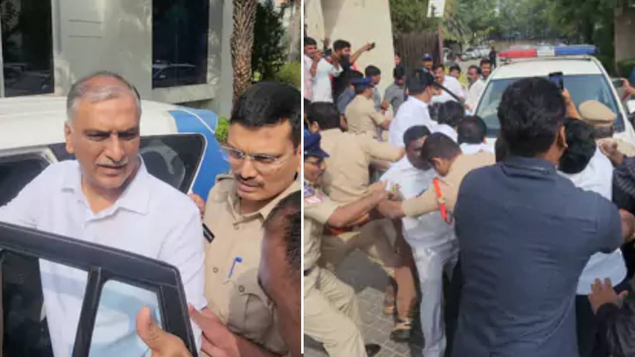 Kaushik Reddy Arrest: కౌశిక్ రెడ్డి నివాసం వద్ద తీవ్ర ఉద్రిక్తత.. ఎమ్మెల్యేను అరెస్టు చేసిన పోలీసులు.. హరీశ్ రావుసైతం పోలీసుల అదుపులో.. Kaushik Reddy Arrest: కౌశిక్ రెడ్డి నివాసం వద్ద తీవ్ర ఉద్రిక్తత.. ఎమ్మెల్యేను అరెస్టు చేసిన పోలీసులు.. హరీశ్ రావుసైతం పోలీసుల అదుపులో..