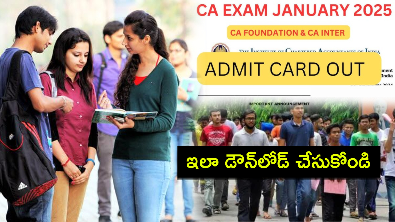 ICAI CA January 2025 Admit Card : ఐసీఏఐ సీఏ జనవరి 2025 అడ్మిట్ కార్డు విడుదల.. ఇలా డౌన్లోడ్ చేసుకోండి! ICAI CA January 2025 Admit Card : ఐసీఏఐ సీఏ జనవరి 2025 అడ్మిట్ కార్డు విడుదల.. ఇలా డౌన్లోడ్ చేసుకోండి!