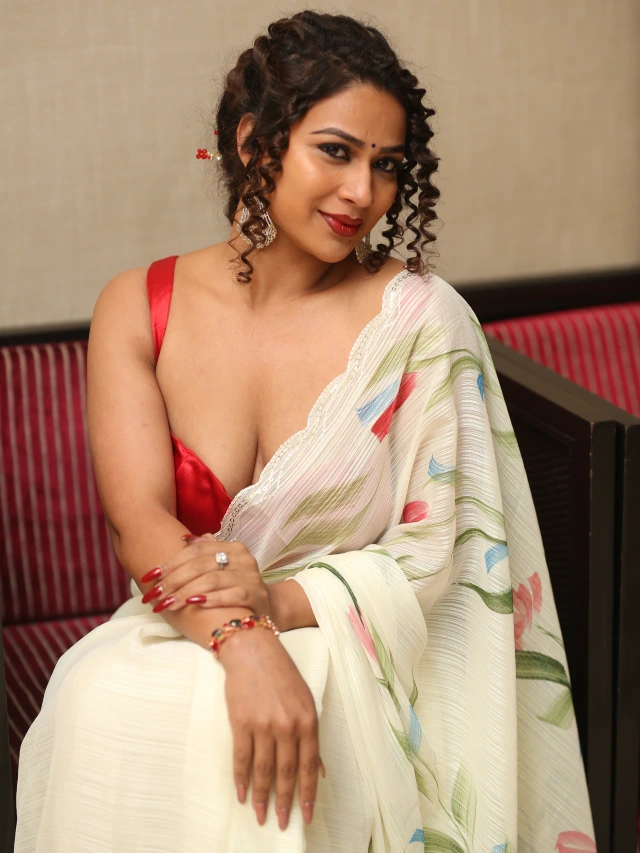 Inaya Sulthana Sizzling Photos in Saree at Bachchala Malli Pre Release Event