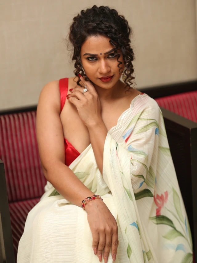Inaya Sulthana Sizzling Photos in Saree at Bachchala Malli Pre Release Event
