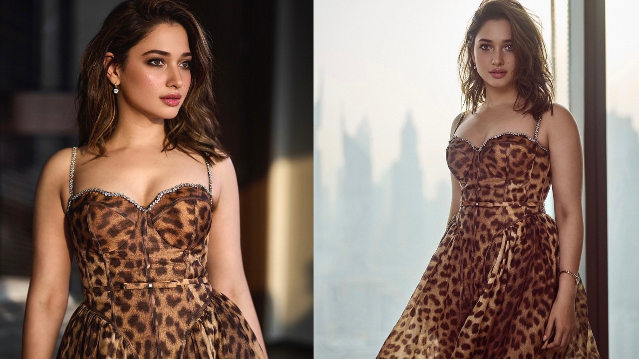 Tamannaah Bhatia : పులిచర్మం డిజైన్ మోడ్రన్ డ్రెస్సులో తమన్నా తళుకులు..