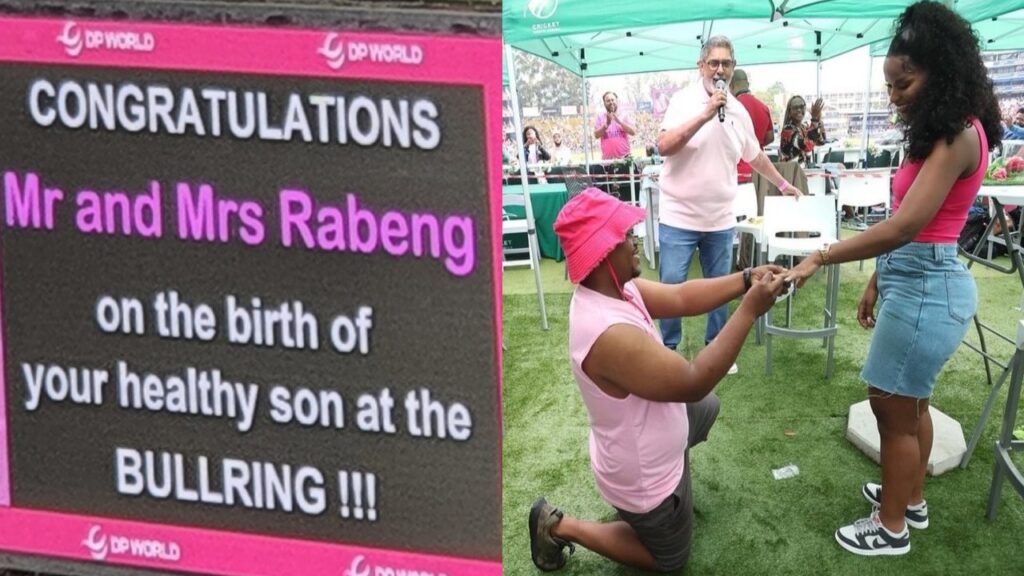 The Wanderers Stadium witnesses the birth of a baby boy and an engagement during the Pink ODI