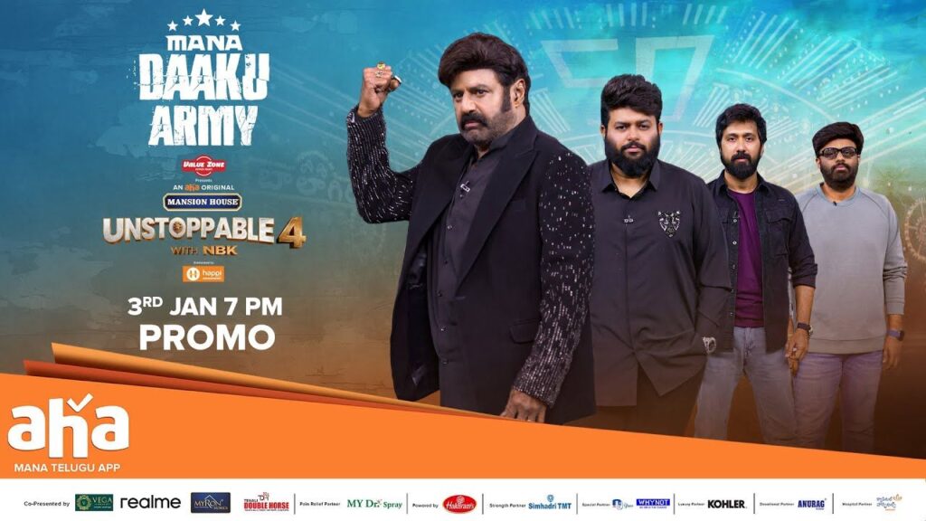 Unstoppable With NBK S4 Balakrishna Bobby Thaman episode Promo out now