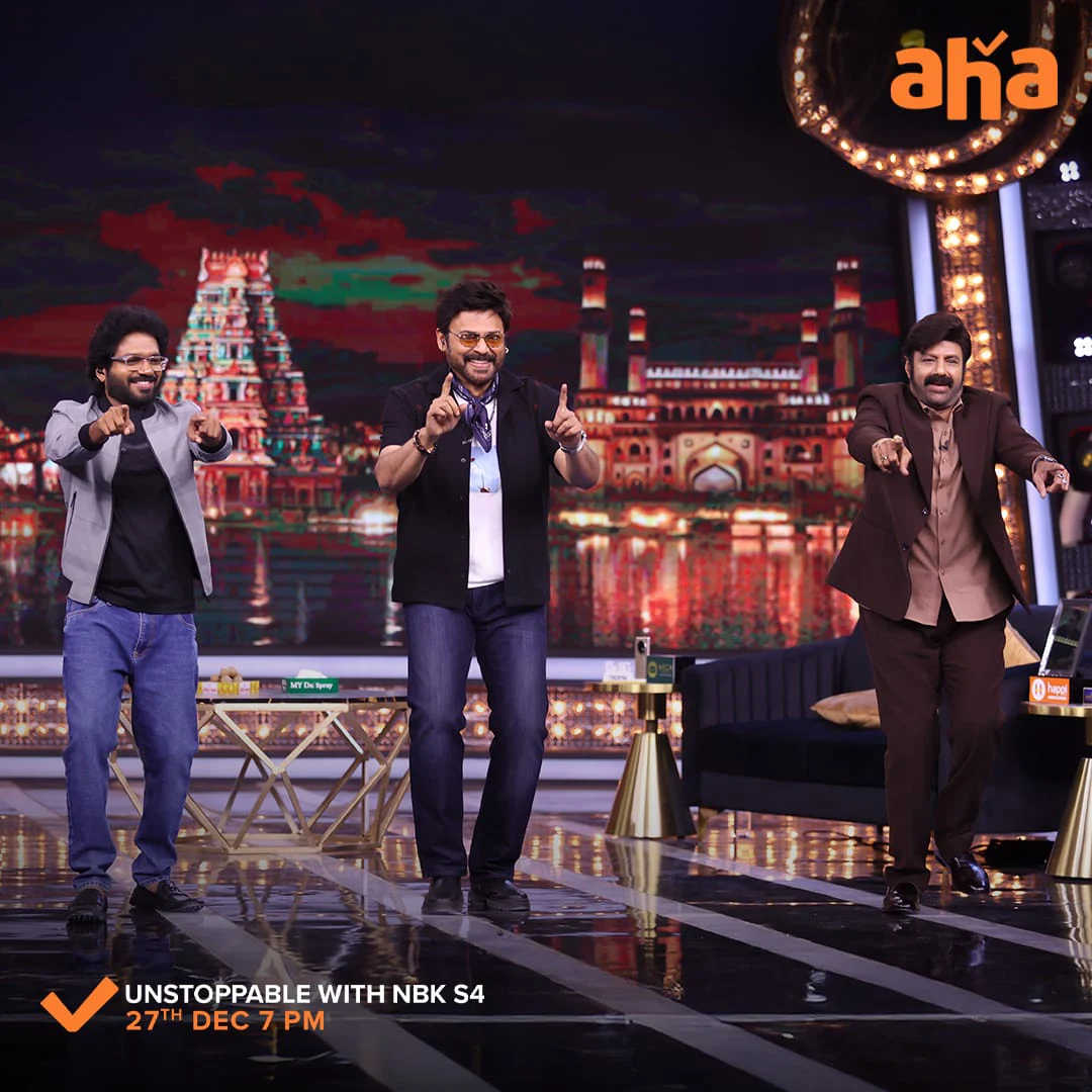 Venkatesh and Balakrishna Enjoying in Aha Unstoppable with NBK Show