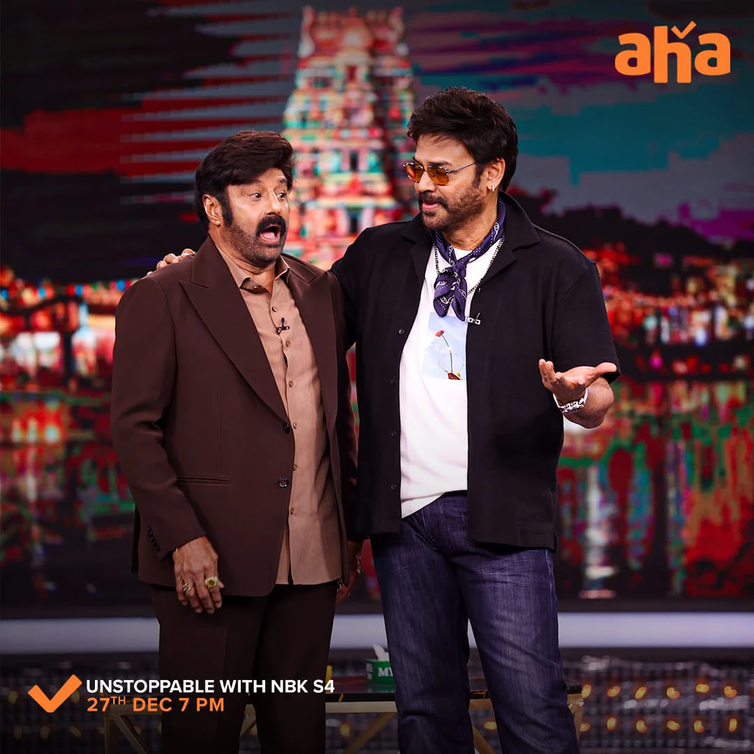 Venkatesh and Balakrishna Enjoying in Aha Unstoppable with NBK Show