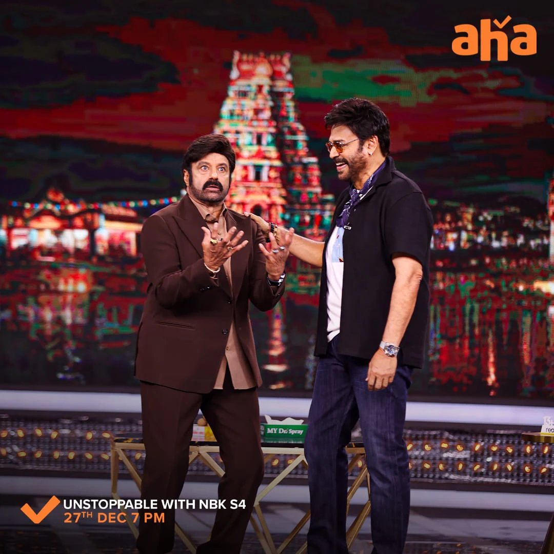 Venkatesh and Balakrishna Enjoying in Aha Unstoppable with NBK Show
