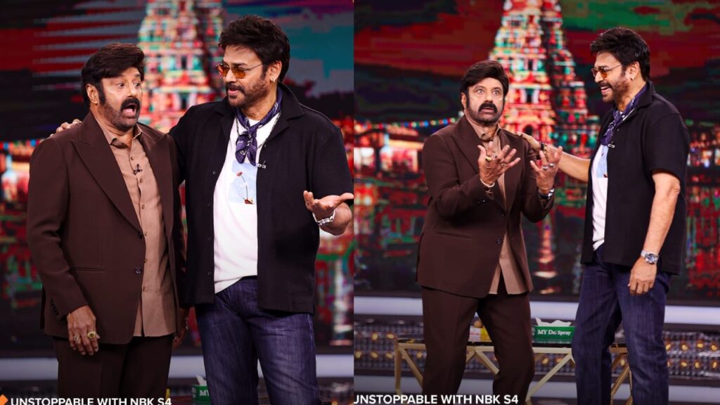 Balakrishna Venkatesh Photos Shares From Aha Unstoppable Shooting Set