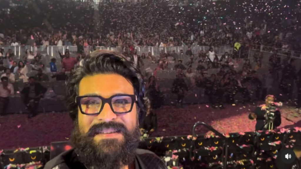 Ram Charan Shares A Selfie Video from Game Changer America Pre Release Event