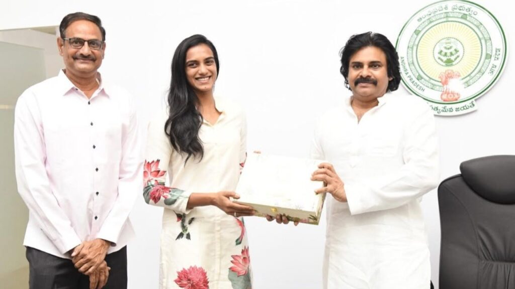 PV Sindhu Meets AP Deputy CM Pawan Kalyan for Inviting to her Wedding