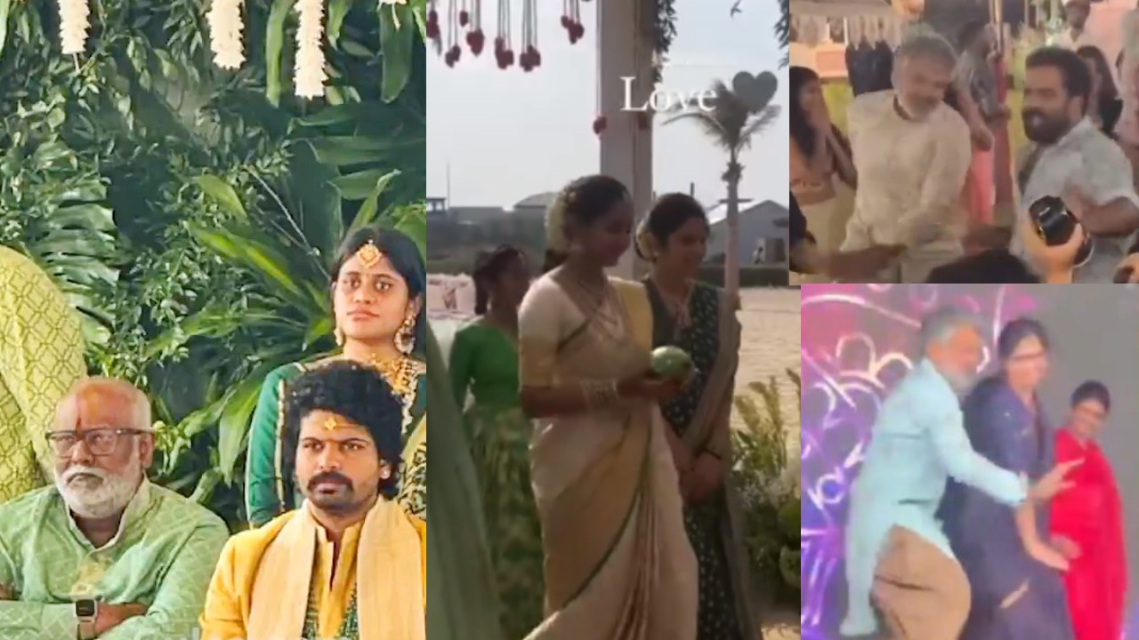 Rajamouli – Sri Simha Marriage : సైలెంట్ గా పెళ్లి చేసేసుకున్న యువ హీరో.. పెళ్లిలో రాజమౌళి మాస్ డ్యాన్స్.. వీడియోలు చూశారా? Rajamouli – Sri Simha Marriage : సైలెంట్ గా పెళ్లి చేసేసుకున్న యువ హీరో.. పెళ్లిలో రాజమౌళి మాస్ డ్యాన్స్.. వీడియోలు చూశారా?