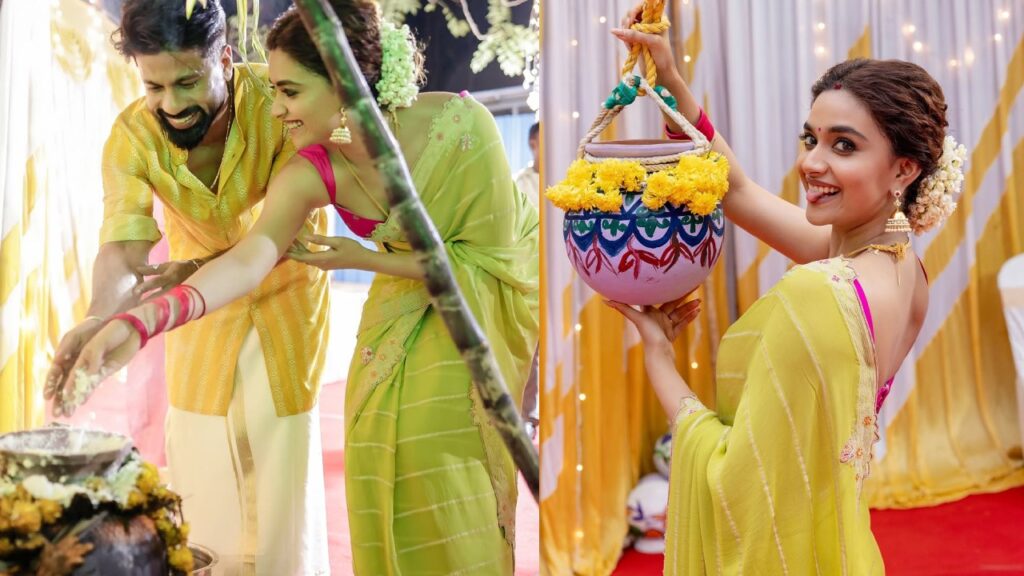 Keerthy Suresh Sankranthi Celebrations with Husband