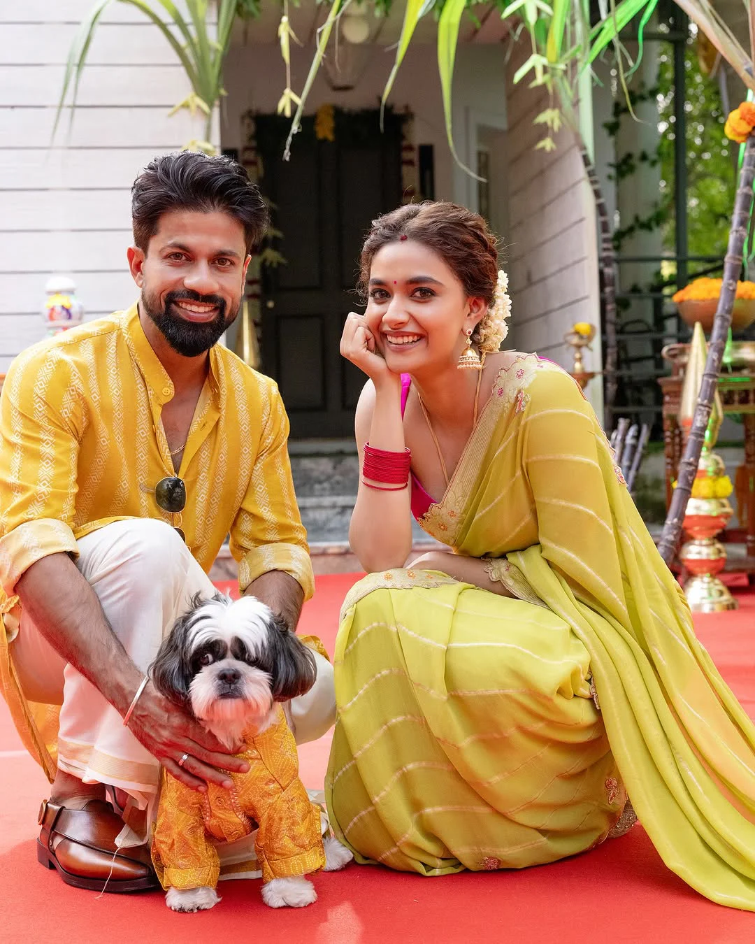 Keerthy Suresh Sankranthi Celebrations with Husband