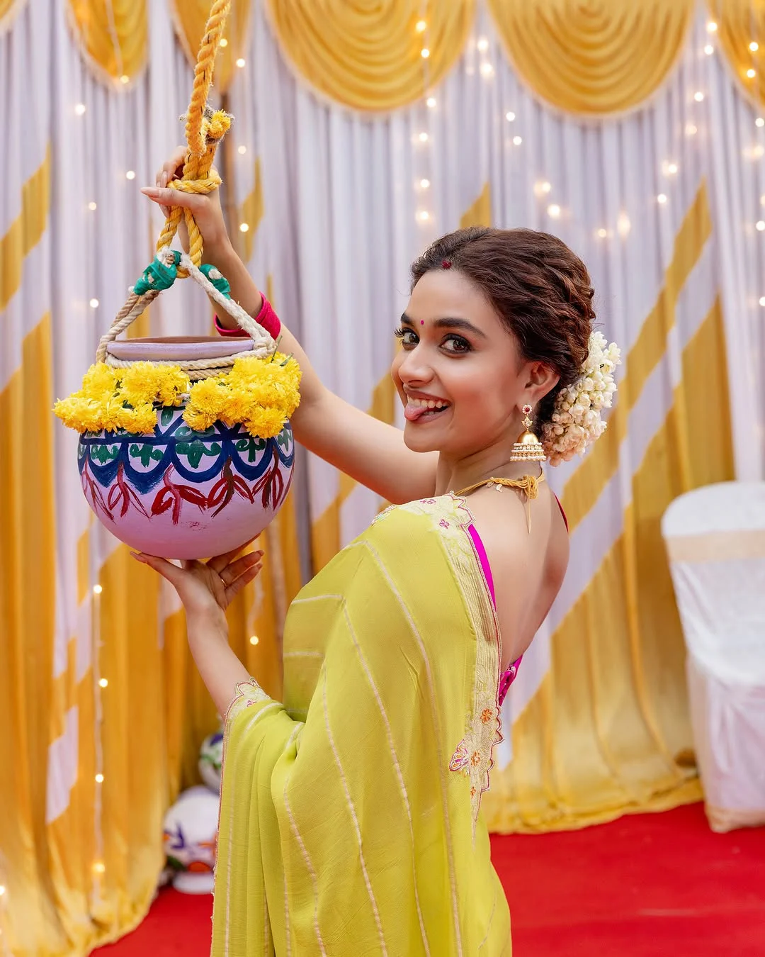 Keerthy Suresh Sankranthi Celebrations with Husband