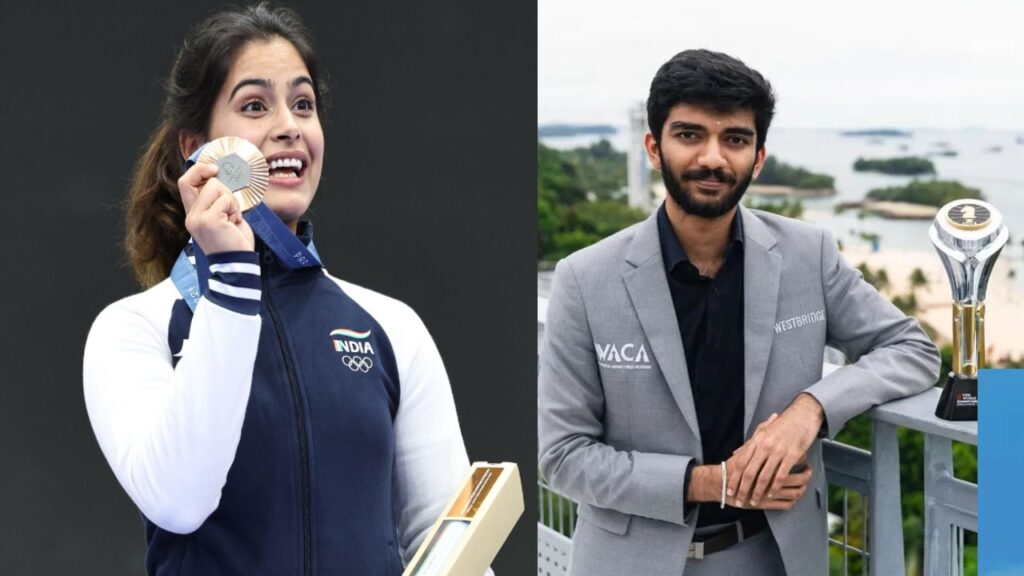 Manu Bhaker Gukesh Among Four Athletes To Get Dhyan Chand Khel Ratna Award