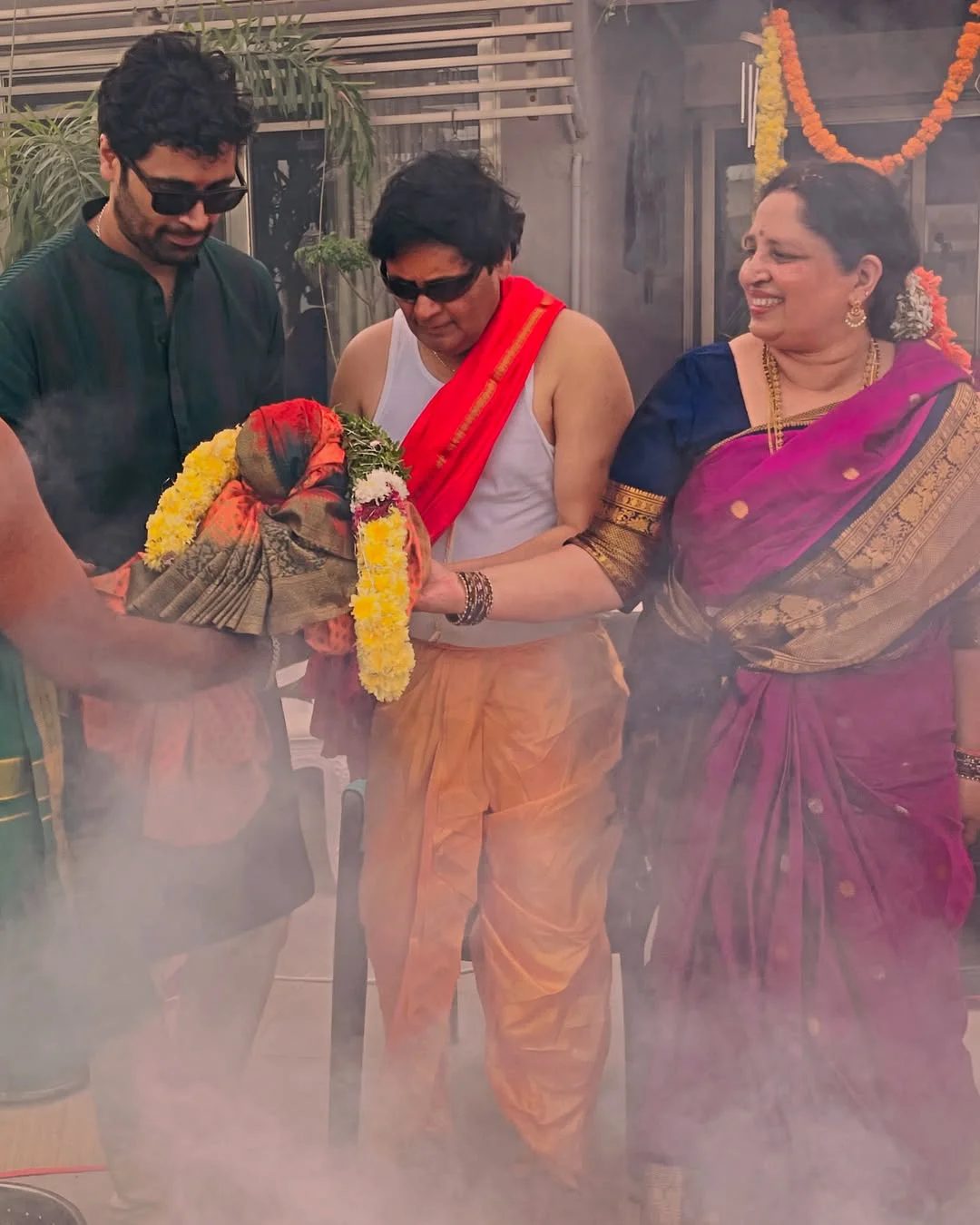 Adivi Sesh Special Pooja on New Year with Family