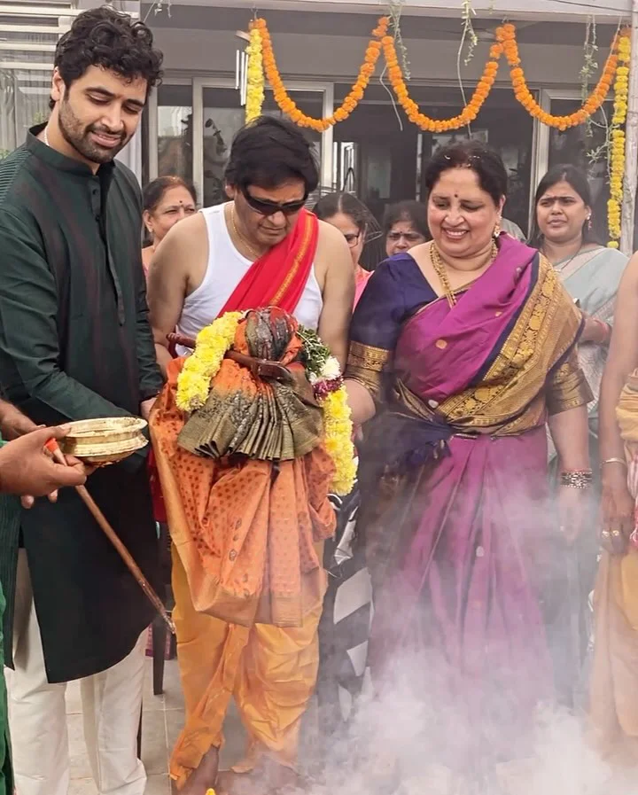 Adivi Sesh Special Pooja on New Year with Family