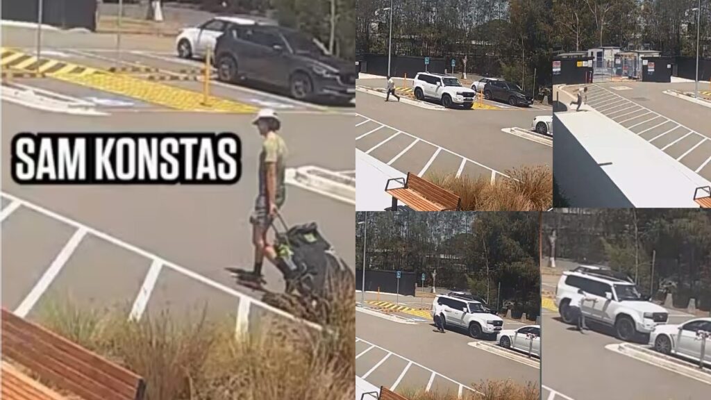 Viral video Sam Konstas fan leaves his car handbrake off before going for Aussie openers autograph