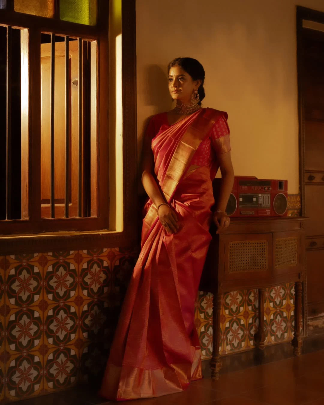 Vismaya Sri Silk Saree Looks on Sankranthi