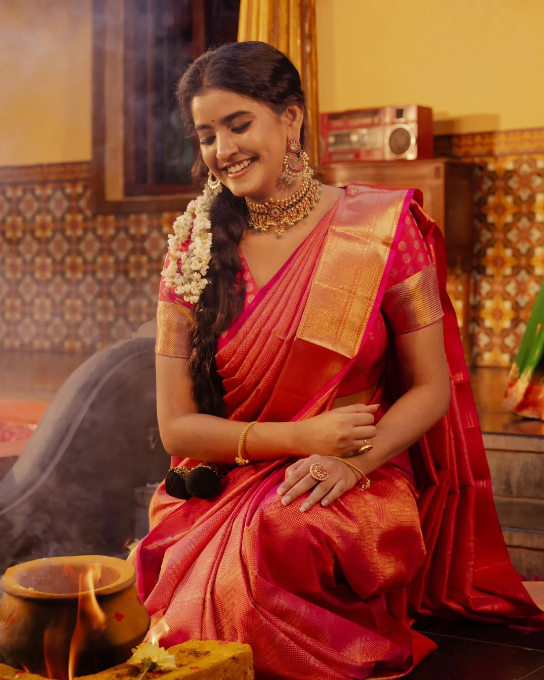 Vismaya Sri Silk Saree Looks on Sankranthi