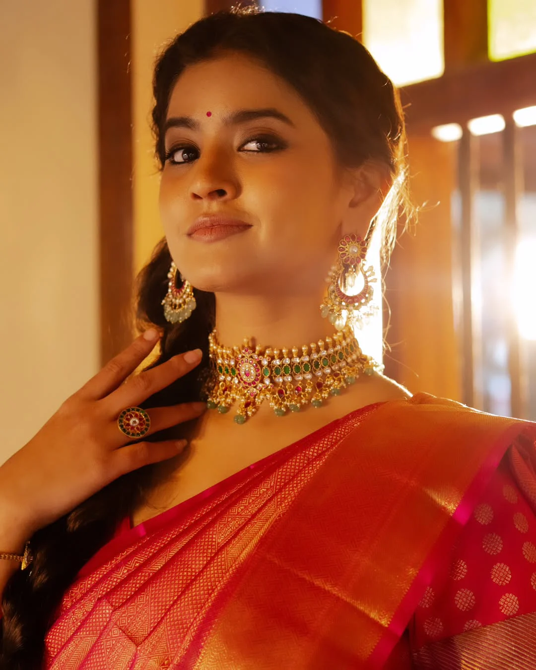 Vismaya Sri Silk Saree Looks on Sankranthi