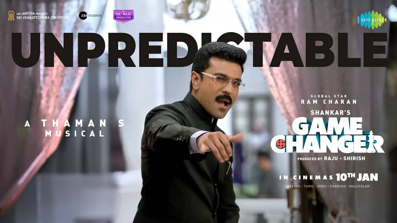 Game Changer Song : గేమ్ ఛేంజర్ ‘అన్ప్రెడిక్టబుల్..’ సాంగ్ రిలీజ్.. స్టైలిష్ గా ఉందిగా.. విన్నారా? Game Changer Song : గేమ్ ఛేంజర్ ‘అన్ప్రెడిక్టబుల్..’ సాంగ్ రిలీజ్.. స్టైలిష్ గా ఉందిగా.. విన్నారా?