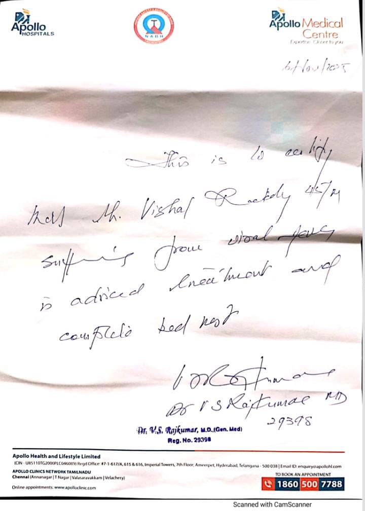 Vishal Video goes Viral Doctors gives update on Vishal Health