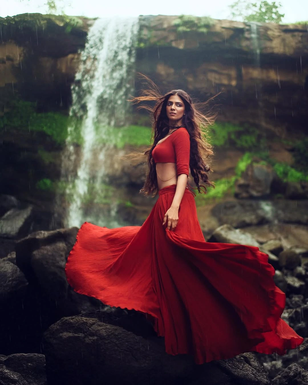 Actress Waterfall Photoshoot
