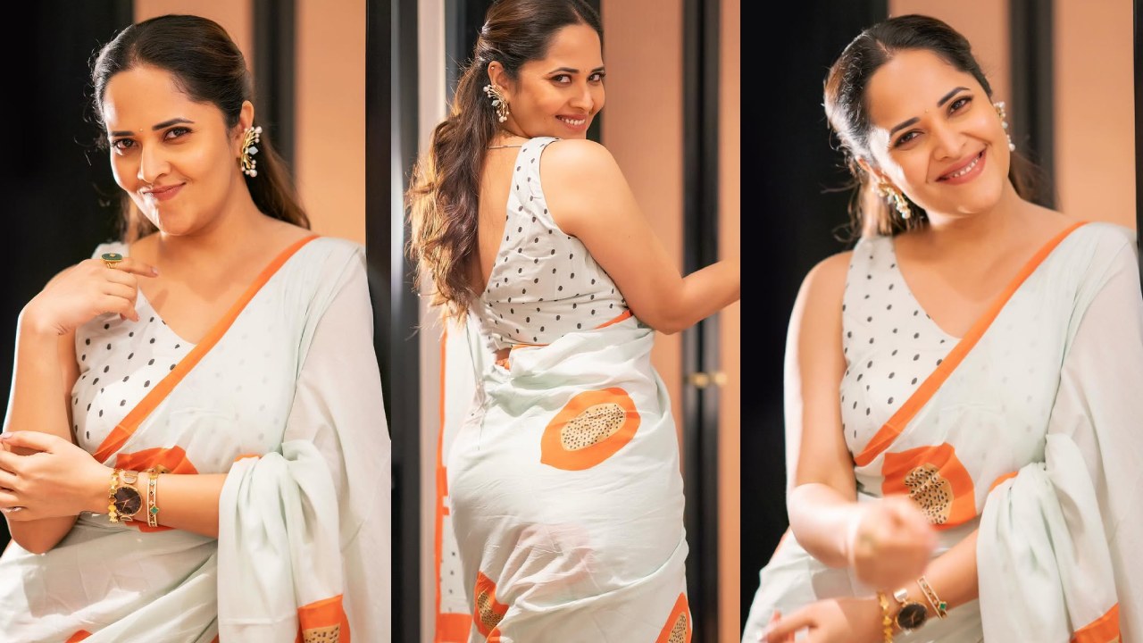 Anasuya Bharadwaj : అయ్యో.. చీరకట్టులో ఎంత క్యూట్ గా ఉందో అనసూయ.. ఫొటోలు వైరల్..