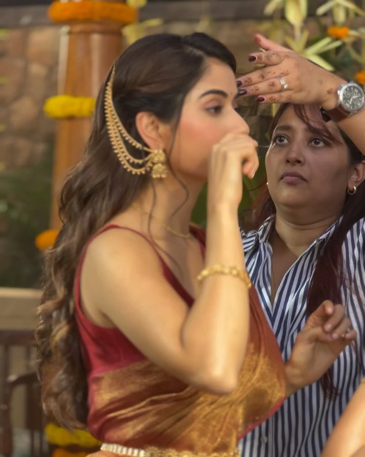 Ashika Ranganath Ad Shoot Working Stills