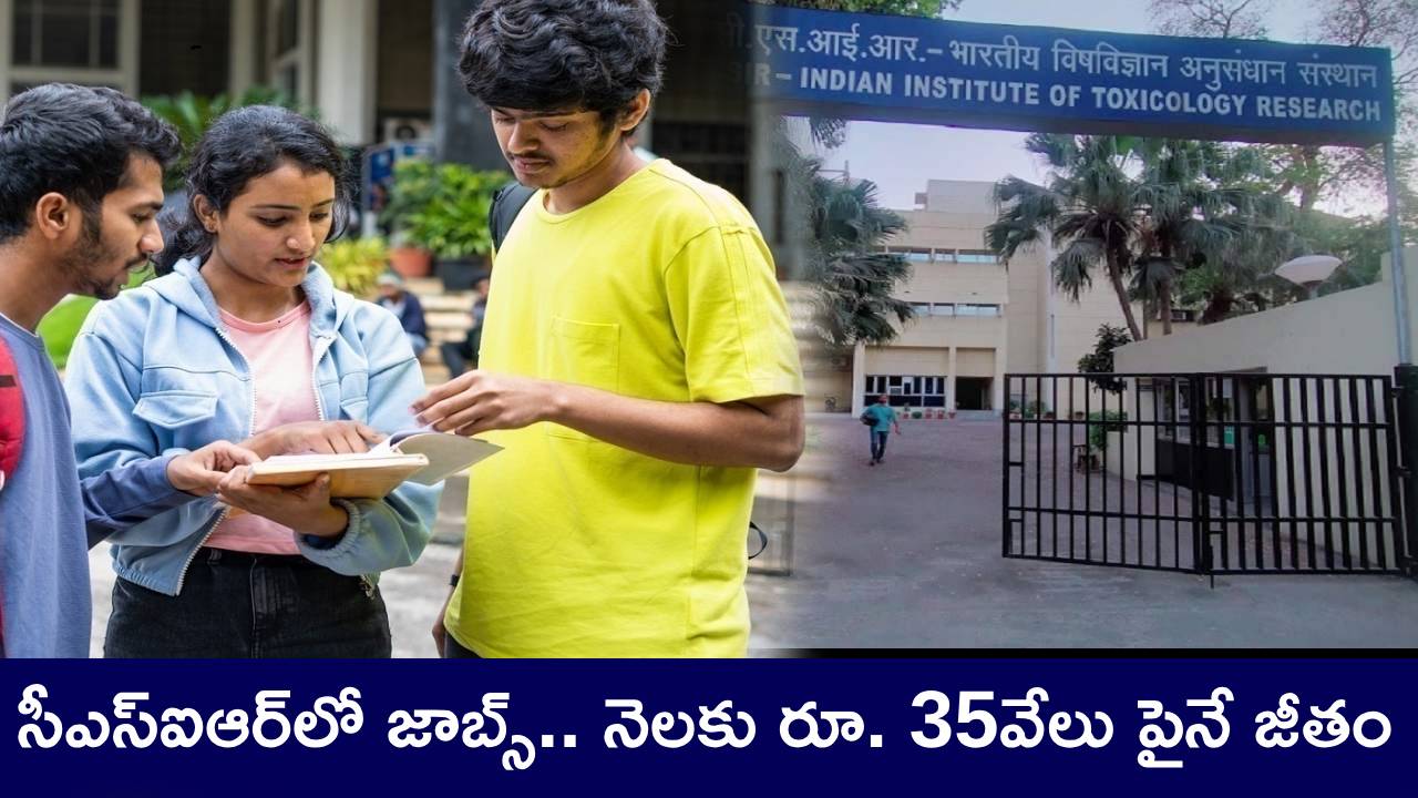 CSIR Recruitment 2025 : CSIRలో ఉద్యోగాలు.. ఇంటర్ పాసైతే చాలు.. అప్లయ్ చేయొచ్చు.. నెలకు రూ. 35వేలు పైనే జీతం! CSIR Recruitment 2025 : CSIRలో ఉద్యోగాలు.. ఇంటర్ పాసైతే చాలు.. అప్లయ్ చేయొచ్చు.. నెలకు రూ. 35వేలు పైనే జీతం!