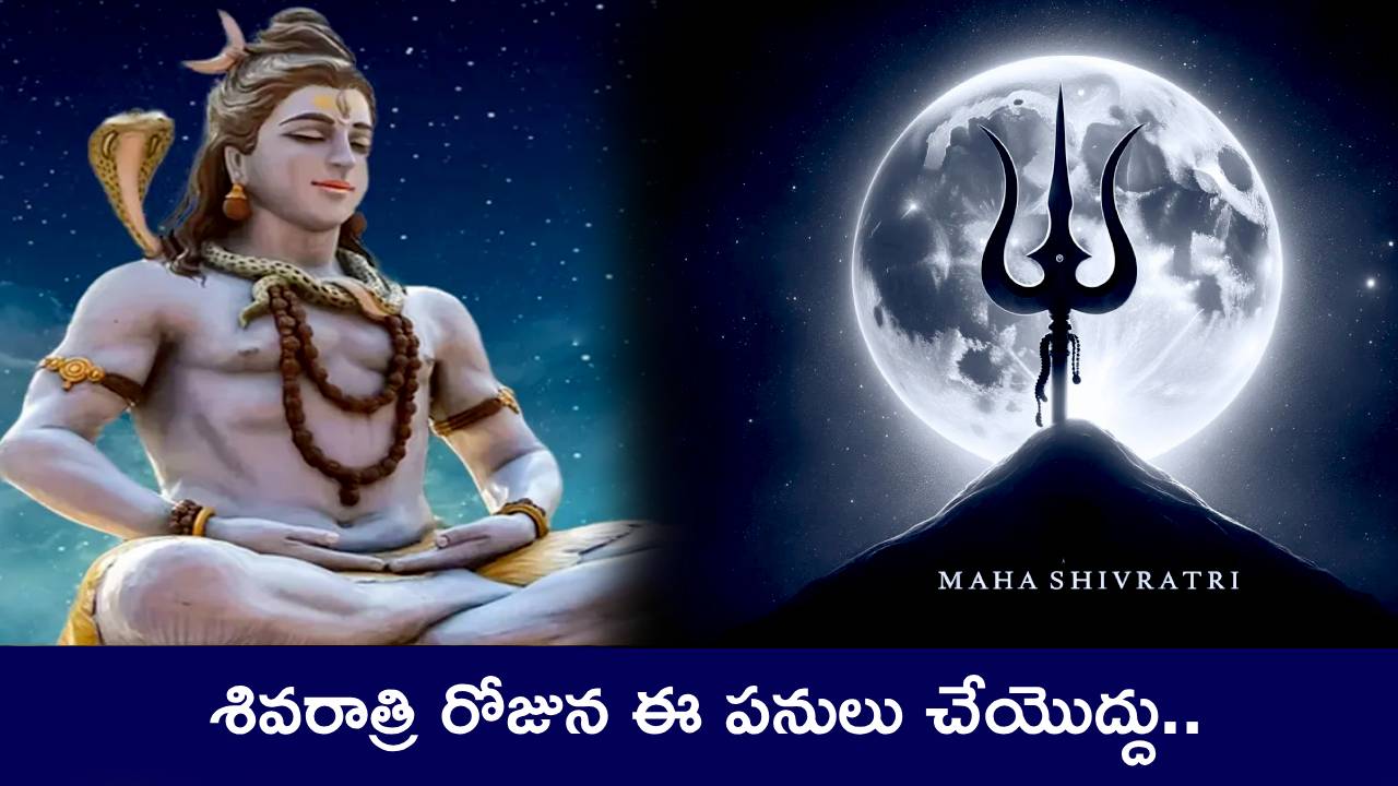 Maha Shivratri 2025 : మహాశివరాత్రి రోజున పొరపాటున కూడా ఈ పనులు చేయొద్దు.. ఏరి కోరి కష్టాలు కొని తెచ్చుకున్నట్టే! Maha Shivratri 2025 : మహాశివరాత్రి రోజున పొరపాటున కూడా ఈ పనులు చేయొద్దు.. ఏరి కోరి కష్టాలు కొని తెచ్చుకున్నట్టే!