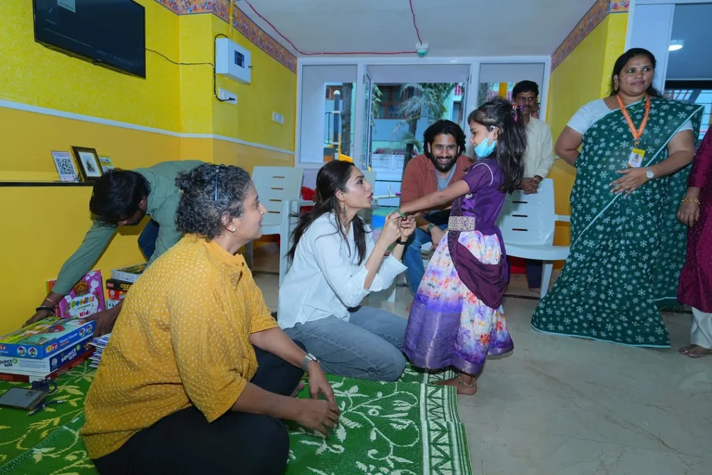 Naga Chaitanya and Sobhita Dhulipala visited Saint Jude Child Care Center and Spent Time with Cancer Patients 