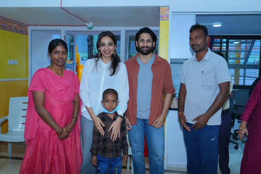Naga Chaitanya and Sobhita Dhulipala visited Saint Jude Child Care Center and Spent Time with Cancer Patients 