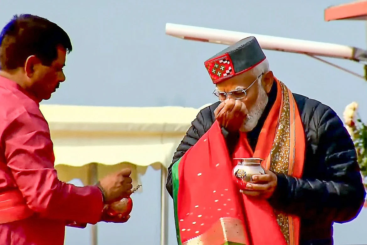 Narendra Modi at Maha Kumbh Mela in Prayagraj