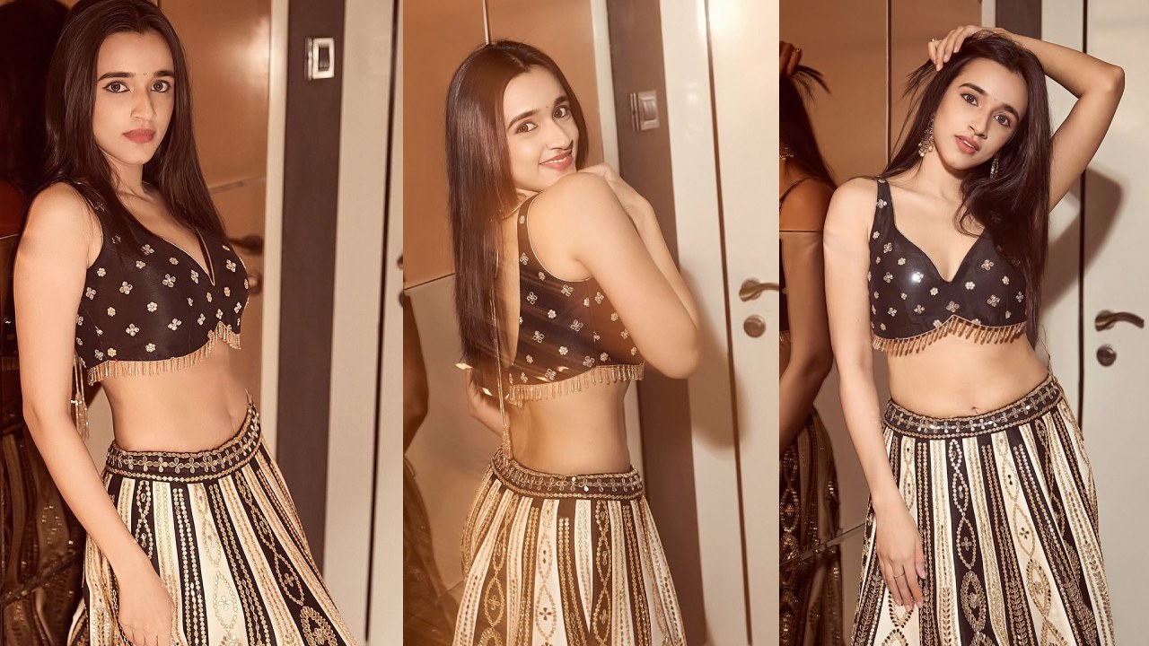 Nuveksha : ఆహా.. గాగ్రా చోళీలో నడుము అందాలతో నువేక్ష..