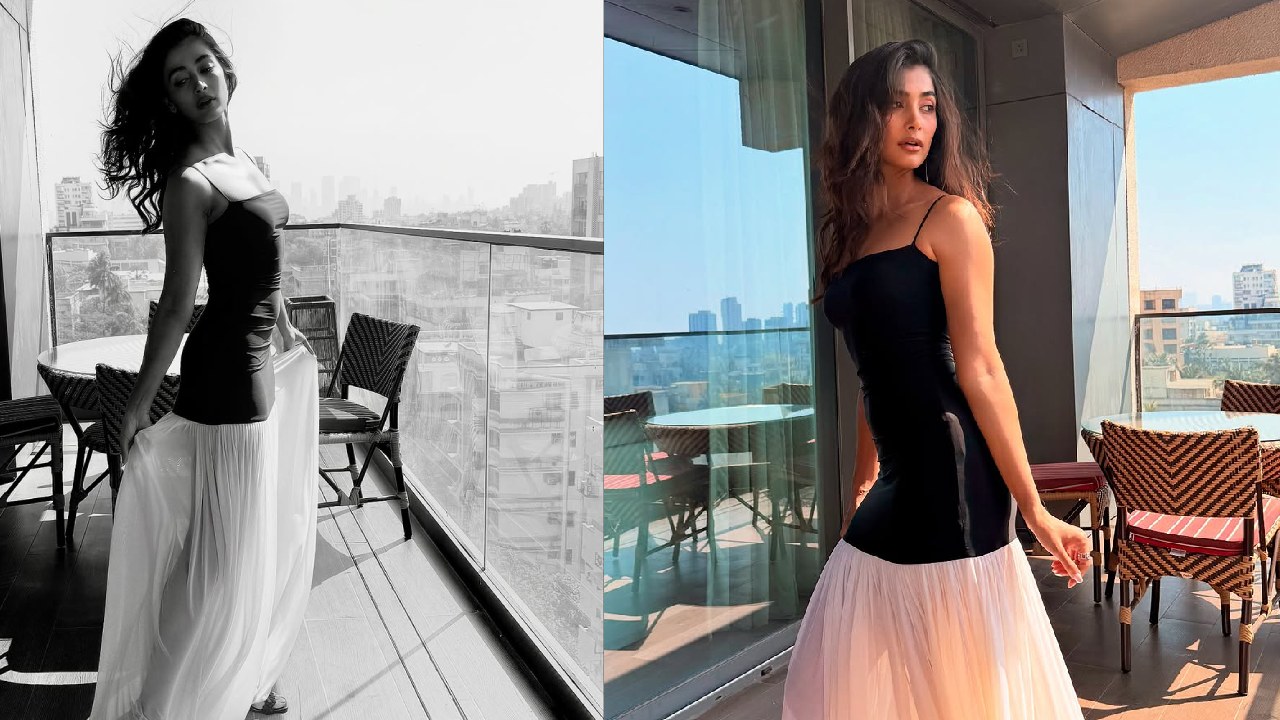 Pooja Hegde : బ్లాక్ & వైట్ కాంబో డ్రెస్ లో పూజా హెగ్డే పరువాలు..