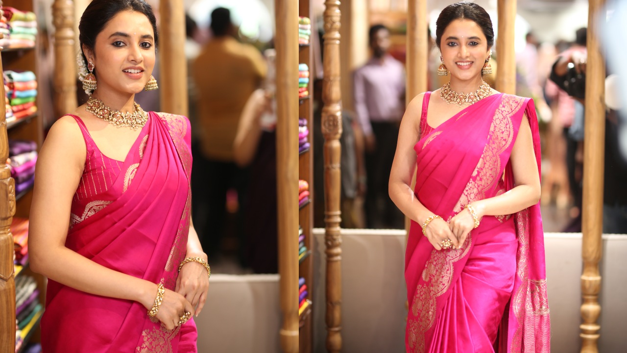 Priyanka Mohan : షాప్ ఓపెనింగ్ లో సందడి చేసిన ప్రియాంక మోహన్.. పింక్ చీరలో ప్రియాంక మోహన్ పరువాలు..