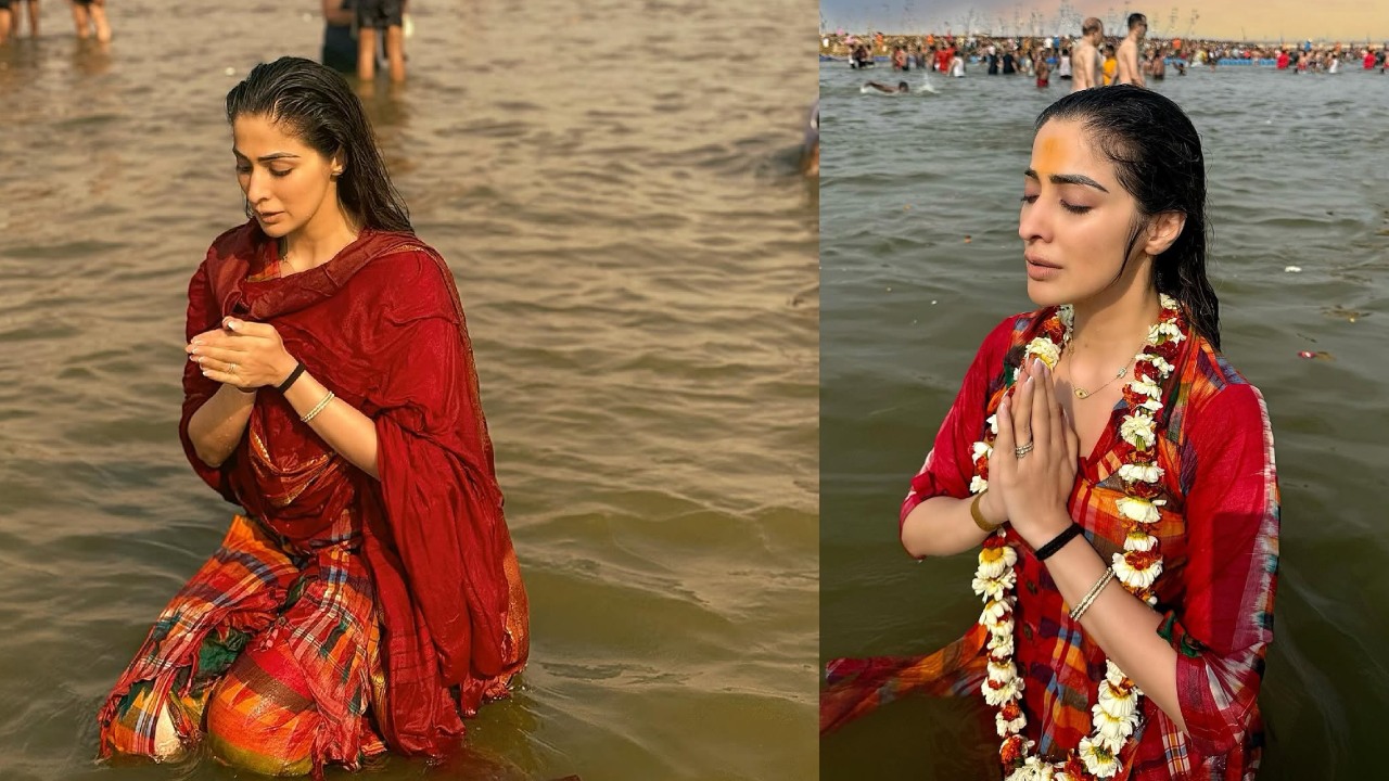 Raai Laxmi : కుంభమేళాలో పుణ్య స్నానం ఆచరించిన హీరోయిన్.. రాయ్ లక్ష్మి ఫోటోలు..