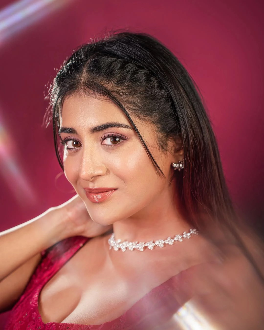Rashi Singh Shines in Red Ghagra Choli Dress