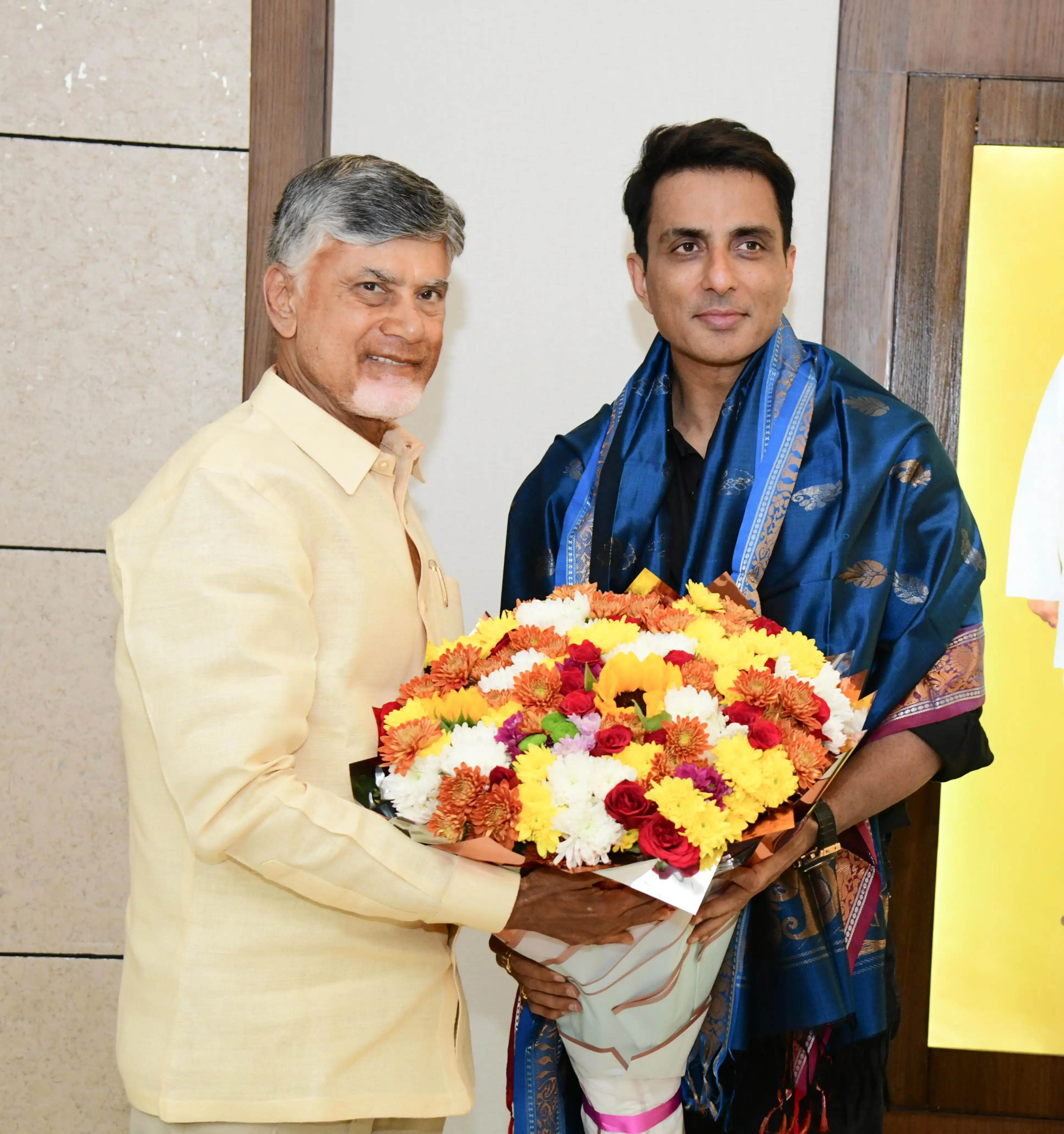 Sonu Sood Meets AP CM Chandrababu Naidu