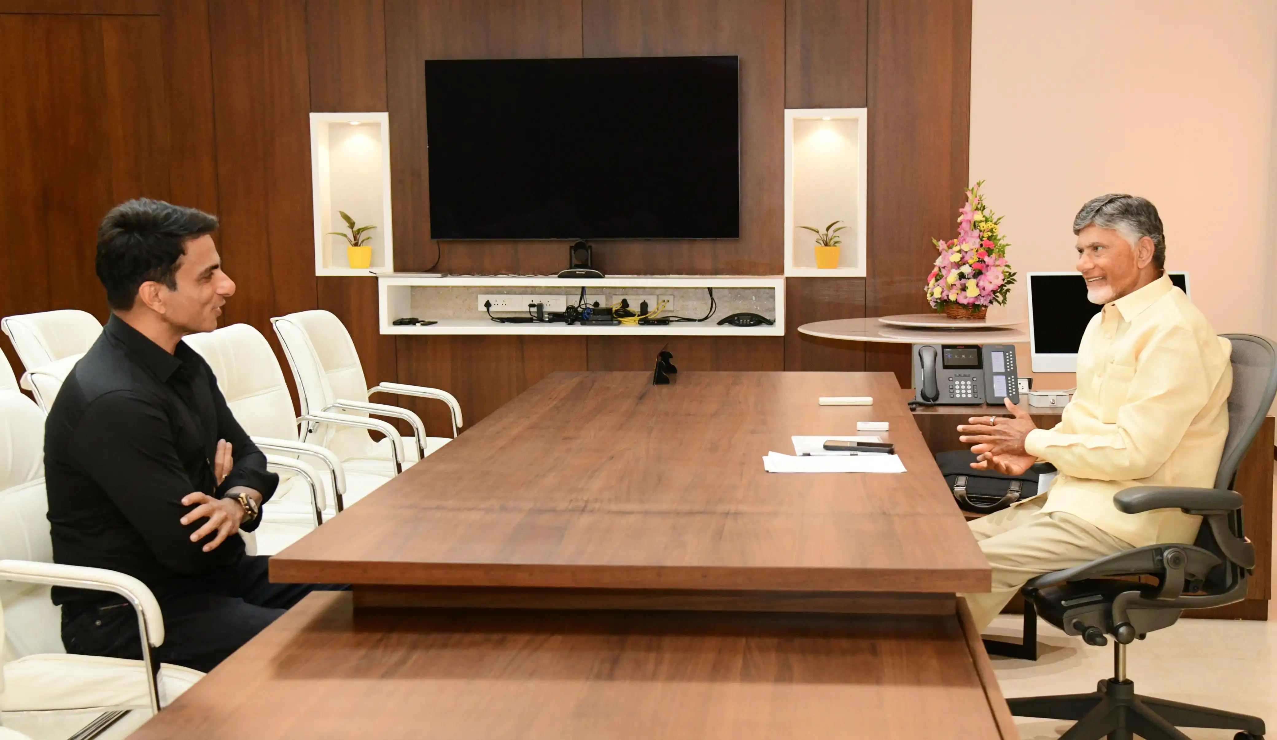 Sonu Sood Meets AP CM Chandrababu Naidu