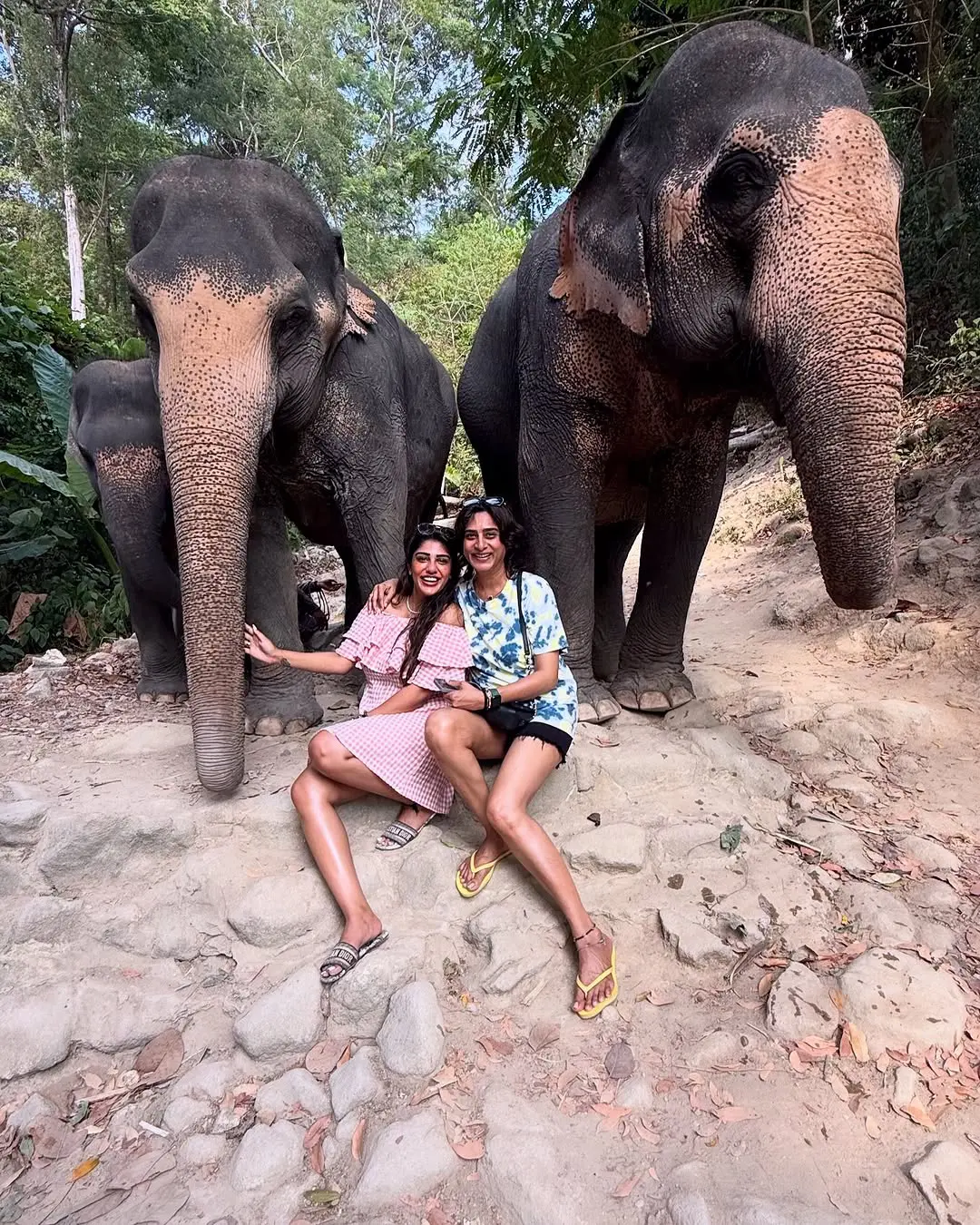 Supritha Surekha Vani Enjoying Vacation in Thailand with Elephants