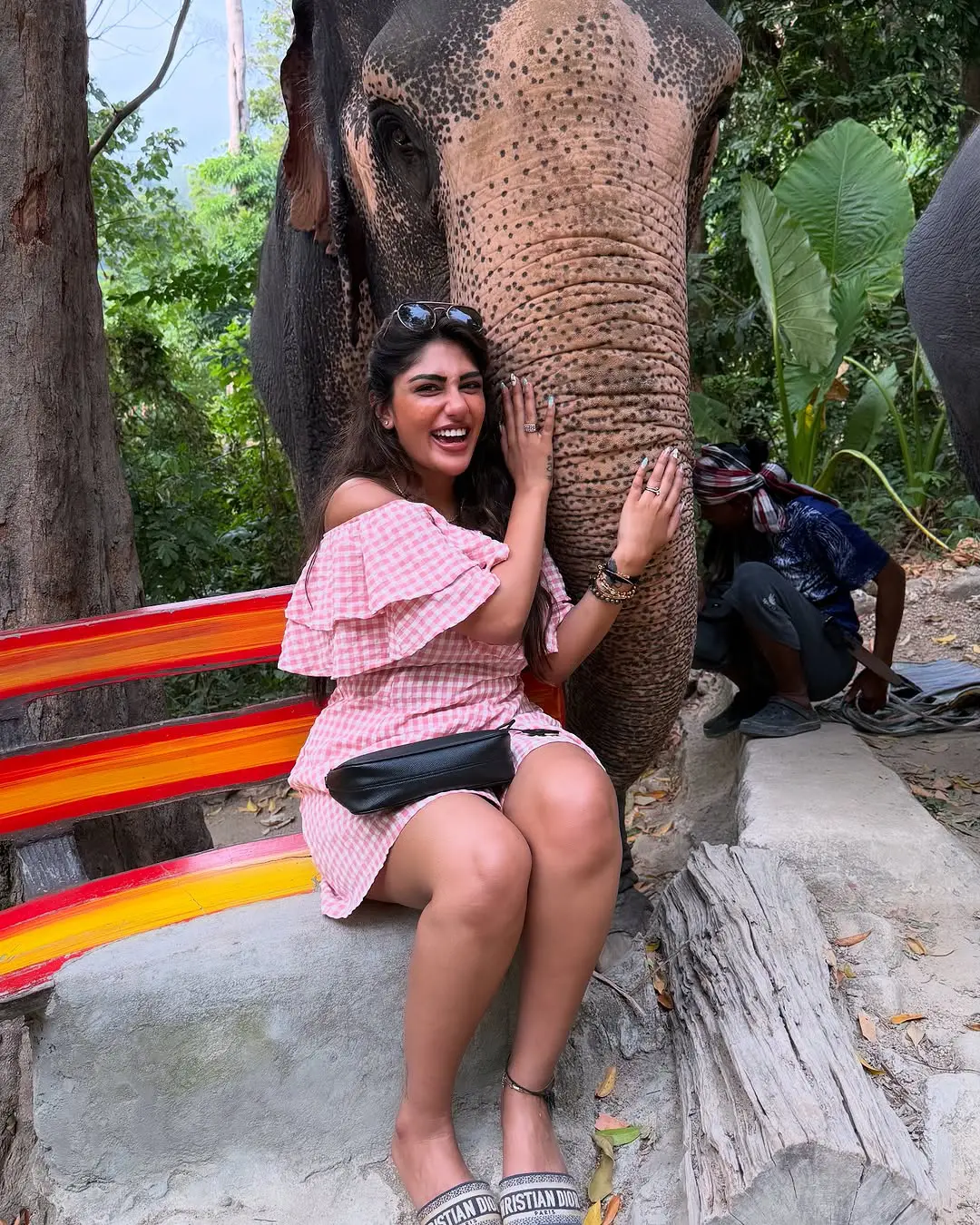 Supritha Surekha Vani Enjoying Vacation in Thailand with Elephants